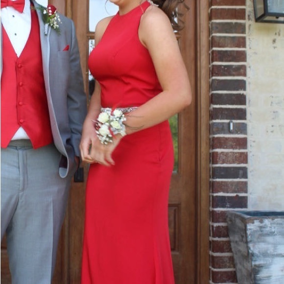 Prom Grey Suit Red Dress Dresses Red Prom Dress Perfect Condition Poshmark